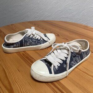 Maison Mihara Yasuhiro Navy Paisley Court Sneakers Size 7.5